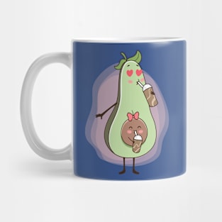 avocado mum child drinking milkshake Mug